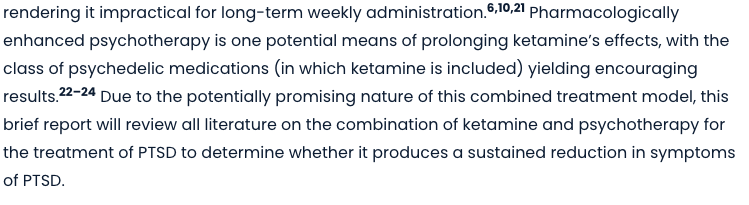 Combining Ketamine and Psychotherapy for the Treatment of Posttraumatic Stress Disorder: A Systematic Review and Meta-Analysis (Philipp-Muller, et al, 2023)